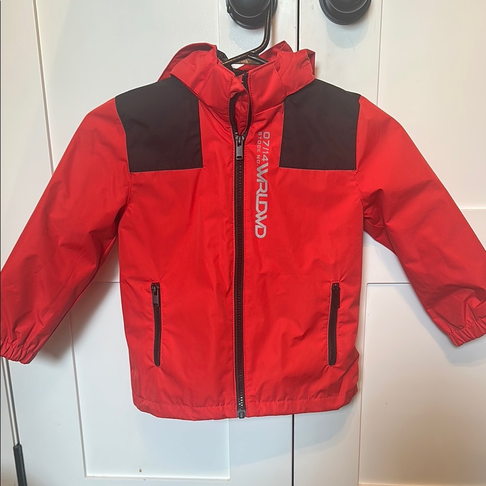 H&M Red and Black Rain/Wind Jacket